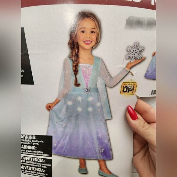 Nwt Halloween Girls Light-up Icy Snow Princess Fantasy Costumes, Sz M 7/8 - Picture 11 of 13